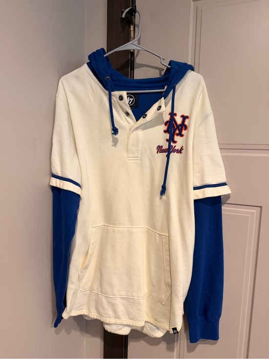 47 Other - '47 Blue and Cream Pullover Hoodie - Branded Collar Tag